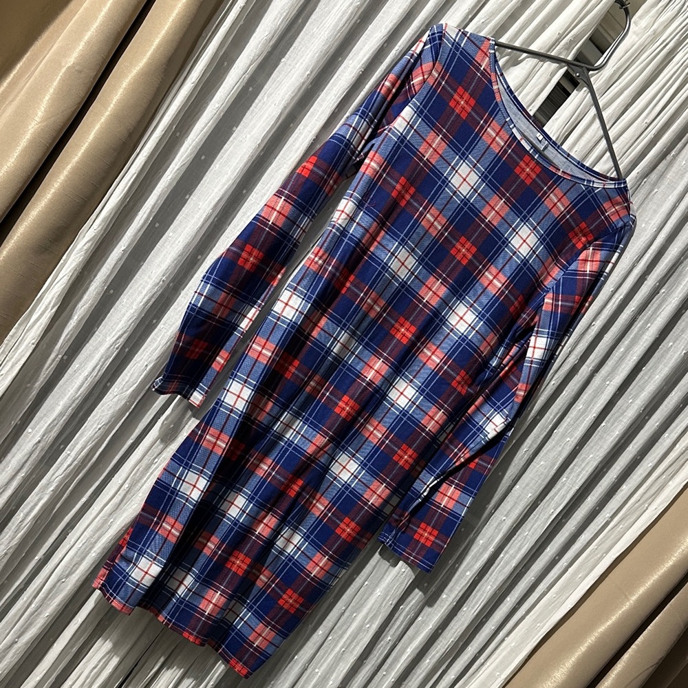 Plaid Long Sleeve Dress